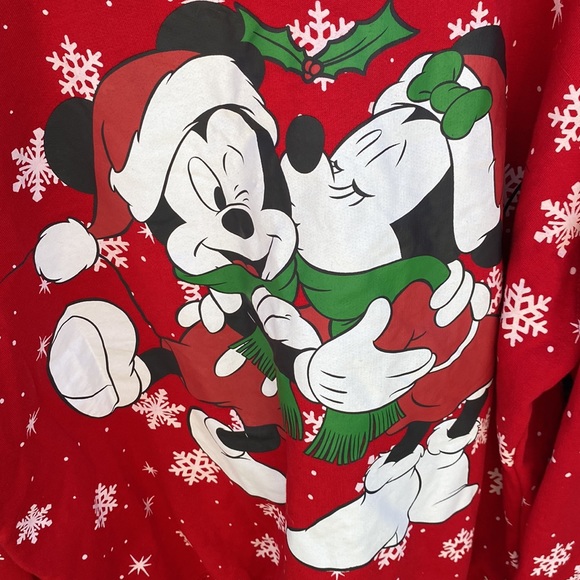 Disney Mickey and Minnie Kissmas Christmas Sweater. NWOT.  Size XXXL. Red - Picture 11 of 16